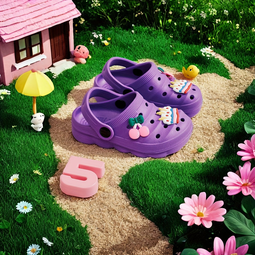 Girls Cartoon Clogs Breathable Quick-Drying Anti-Slip Indoor Outdoor Casual Shoes