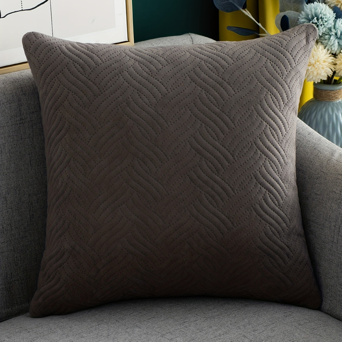 Luxurious Velvet Plush Pillow Cover for Bedroom Living Room and Car Decor