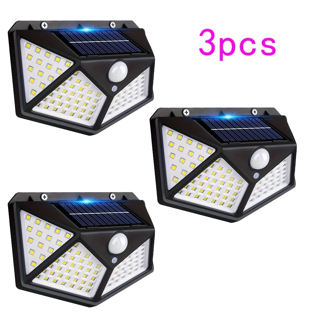 Outdoor Solar Lights 100 LED Motion Sensor Wall Sconce for Yard Garden Patio Fence