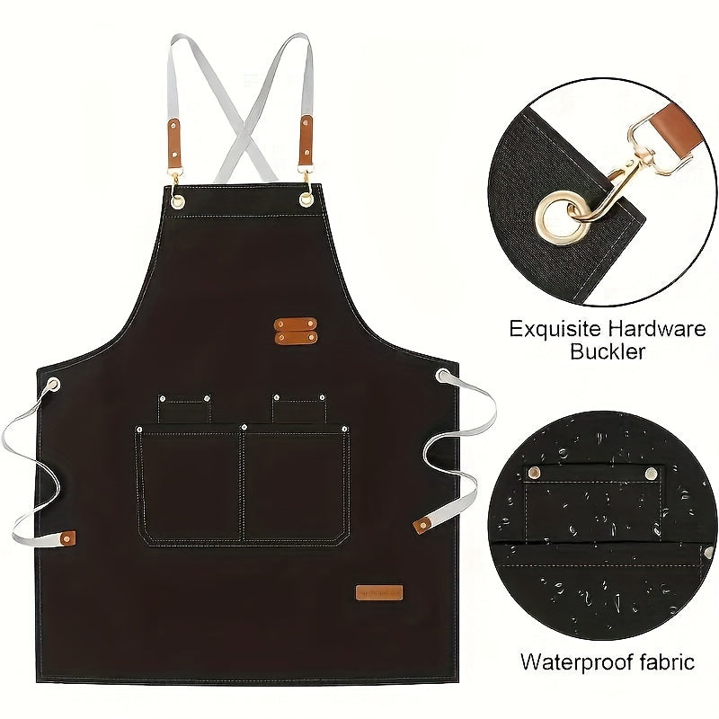 Waterproof Stain-Resistant Restaurant Apron with Pockets for Men and Women