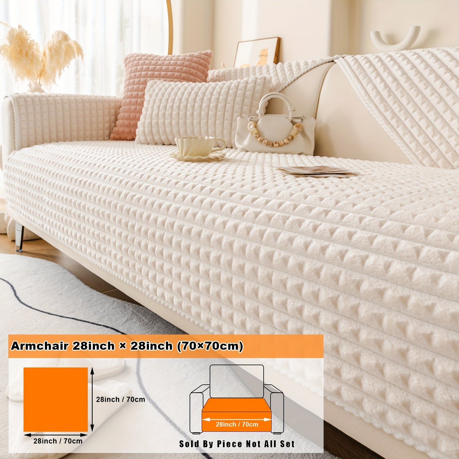 Нескользящая плюшевая накидка на диван для всей мебели, безопасная для домашних животных, легко очищается