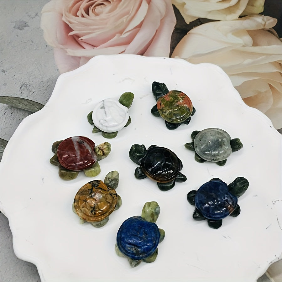 Натуральная кристальная фигурка черепахи для домашнего декора, украшение для аквариума