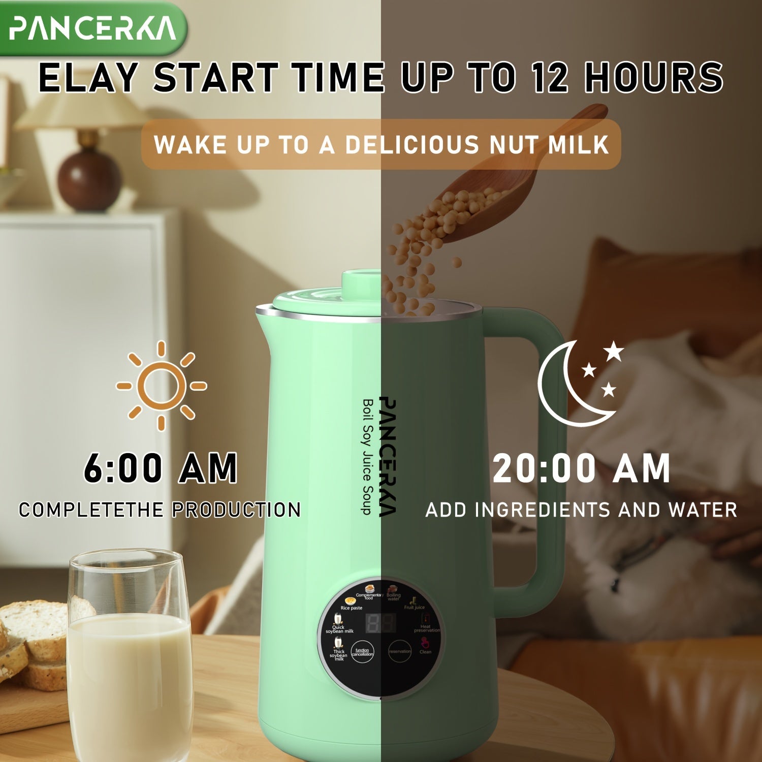 Автоматический молочник для орехового молока 800 мл с одним касанием, миндаль, соя, овес, кокос