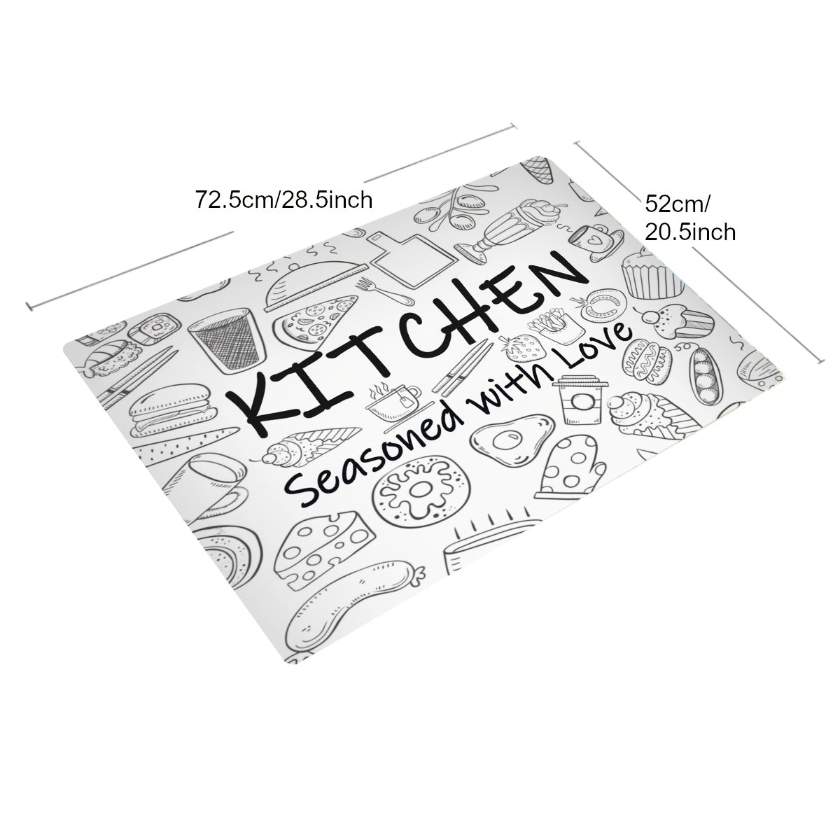 Diatom Mud Kitchen Countertop Protector Mat Food Print Extra Large 72x52cm