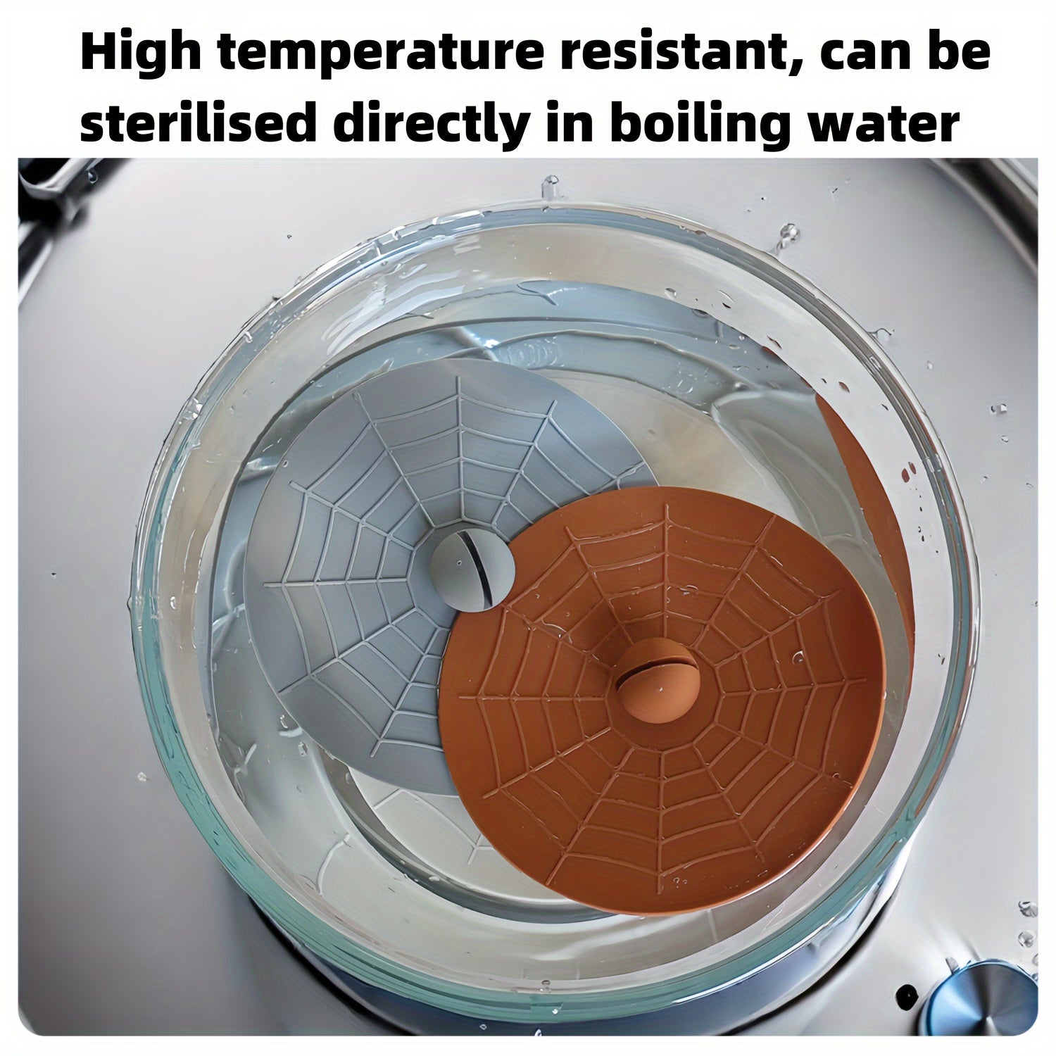 Silicone Cup Lid with Spoon Set Reusable Leakproof Cover for Ceramic Glass Tea Mug