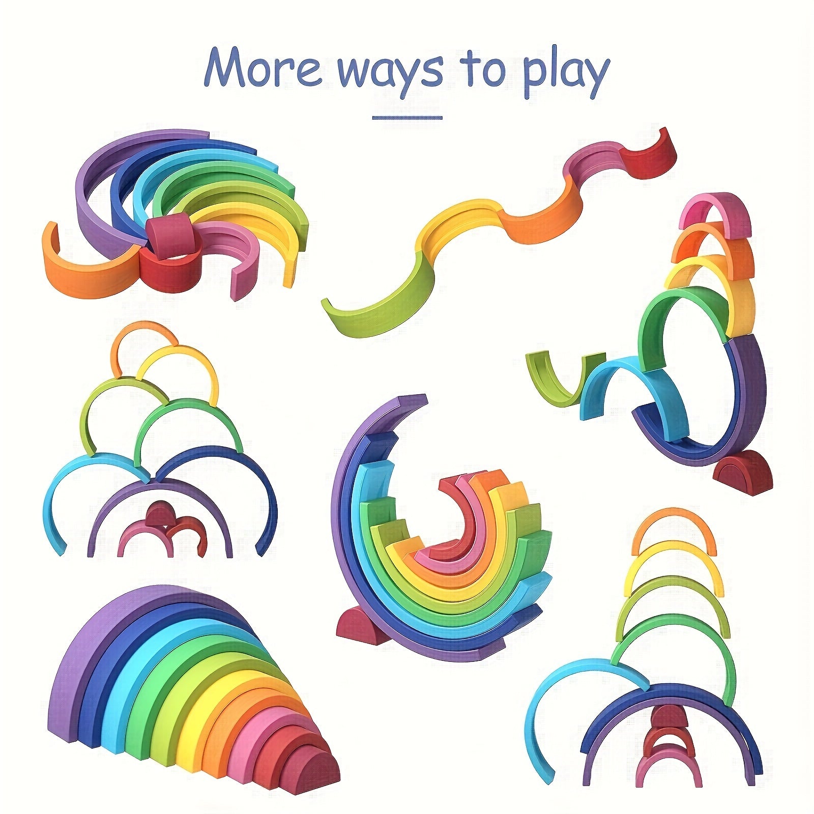 Silicone Rainbow Stacking Toy for Kids Educational Nesting Puzzle 7 Tiers