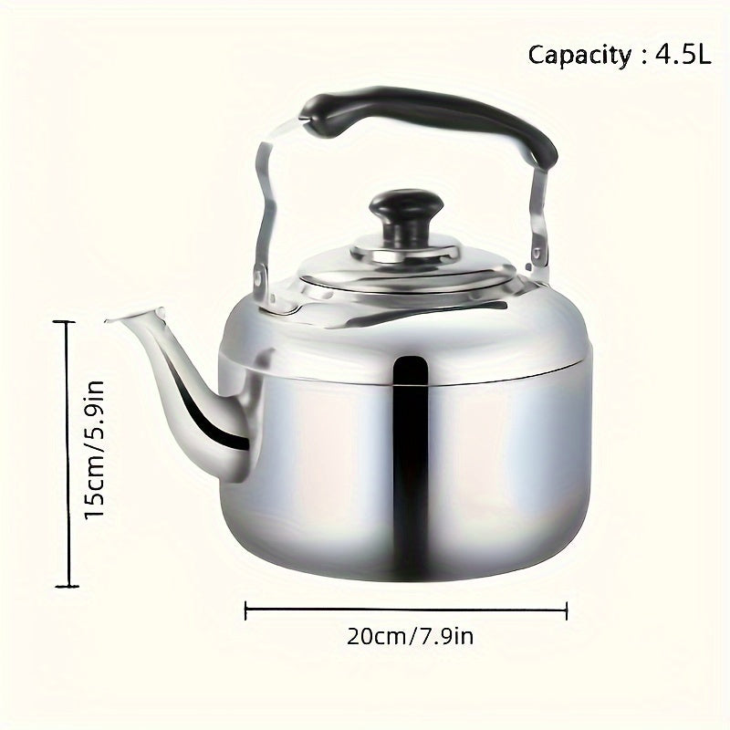 Stainless Steel Teapot 4.5L Induction and Open Flame Suitable for Kitchen and Restaurant