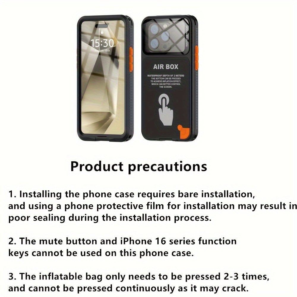 High-End Waterproof Phone Case for iPhone 12-16 Pro Max with Screen Protector and 360-Degree Full Coverage