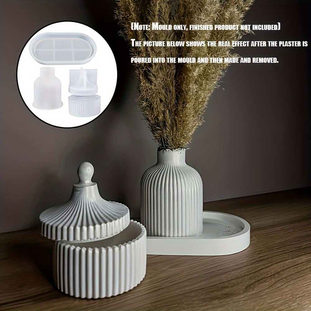 Set of 3 Oval Silicone Moulds for Trays Vases Jars DIY Resin Concrete Crafts