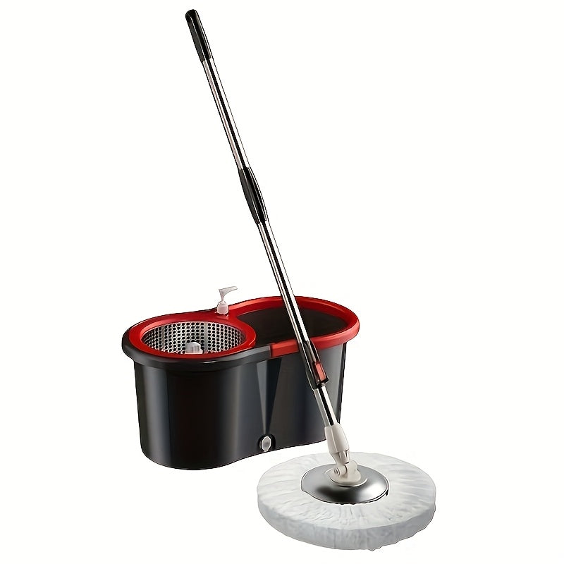 360° Rotating Mop and Bucket Set with Microfiber Heads for Wet and Dry Cleaning