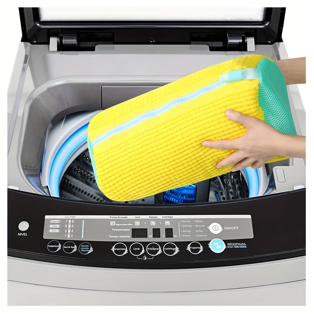 Durable Reusable Shoe Wash Bag Fits All Shoes 360° Cleaning Portable Travel Laundry Yellow Grey