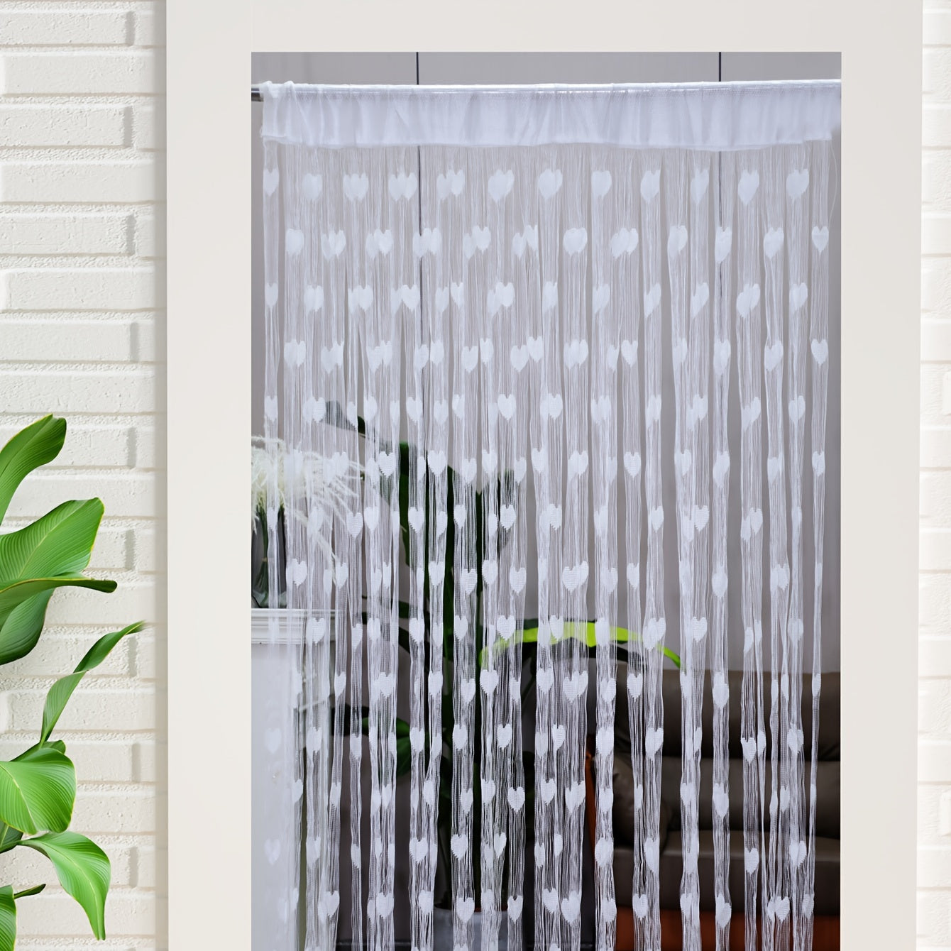 Занавеска в тематике Дня Святого Валентина для романтического декора комнаты с кисточками и дизайном принцессы.