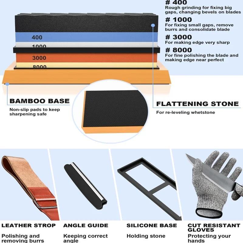 Oshxona pichoqlari va barcha kesish asboblari uchun ikki tomonlama qattiqlashtiruvchi tosh