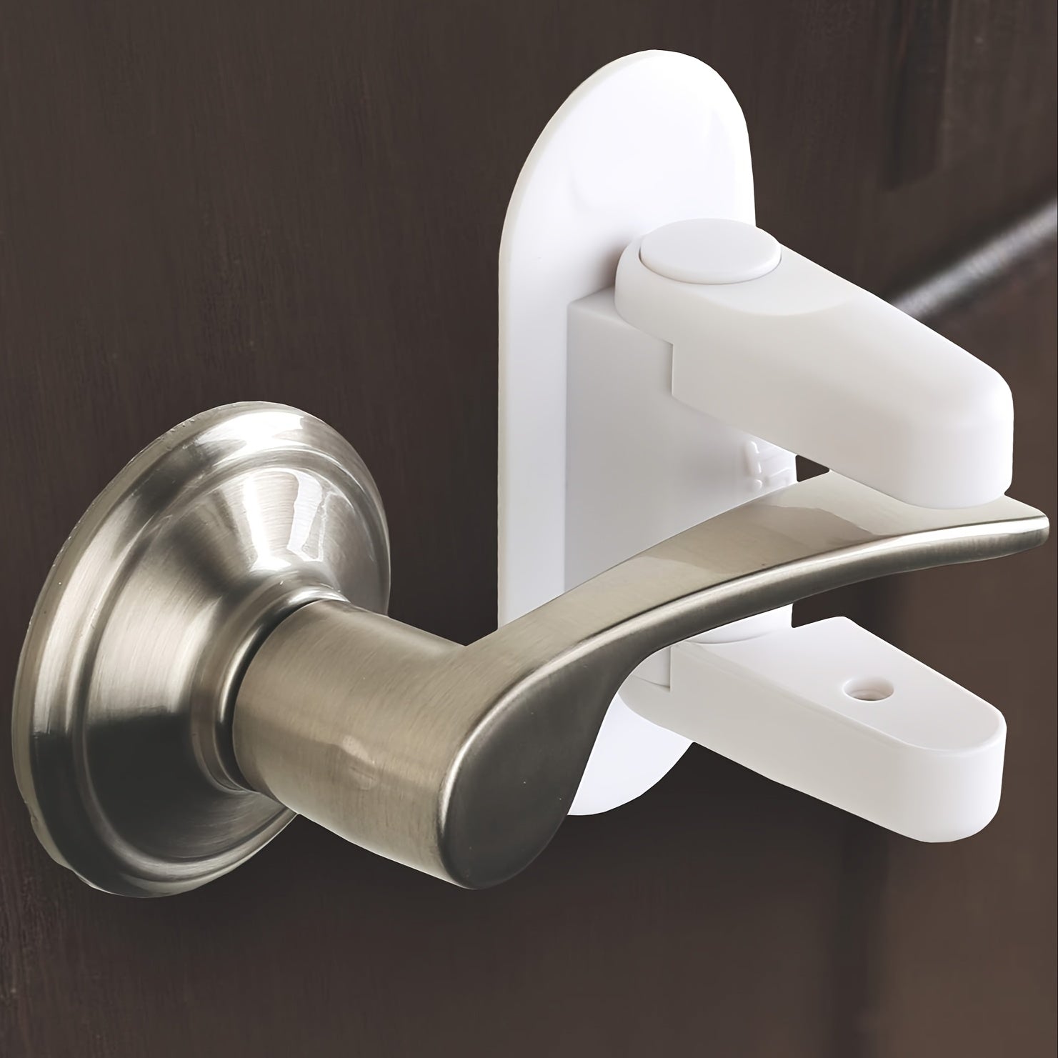 White Plastic Door Lock with Strong Adhesive and One-Handed Operation