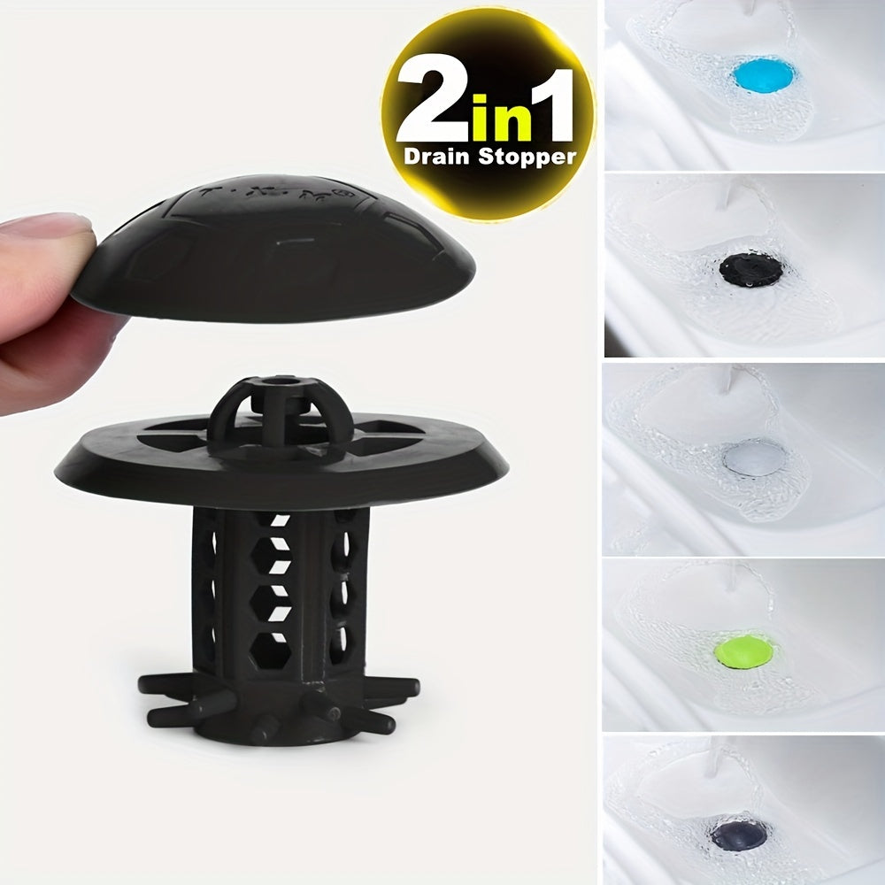 Filtro para cabello en desagüe para bañera y lavabo, conjunto 2 en 1, reutilizable, fácil de limpiar