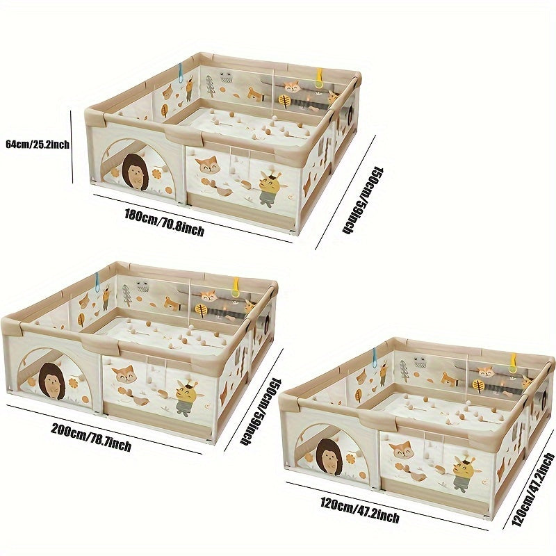 Gaming Enclosure with Pull Ring and Door Safety Guardrail with Eight Anti-slip Bases