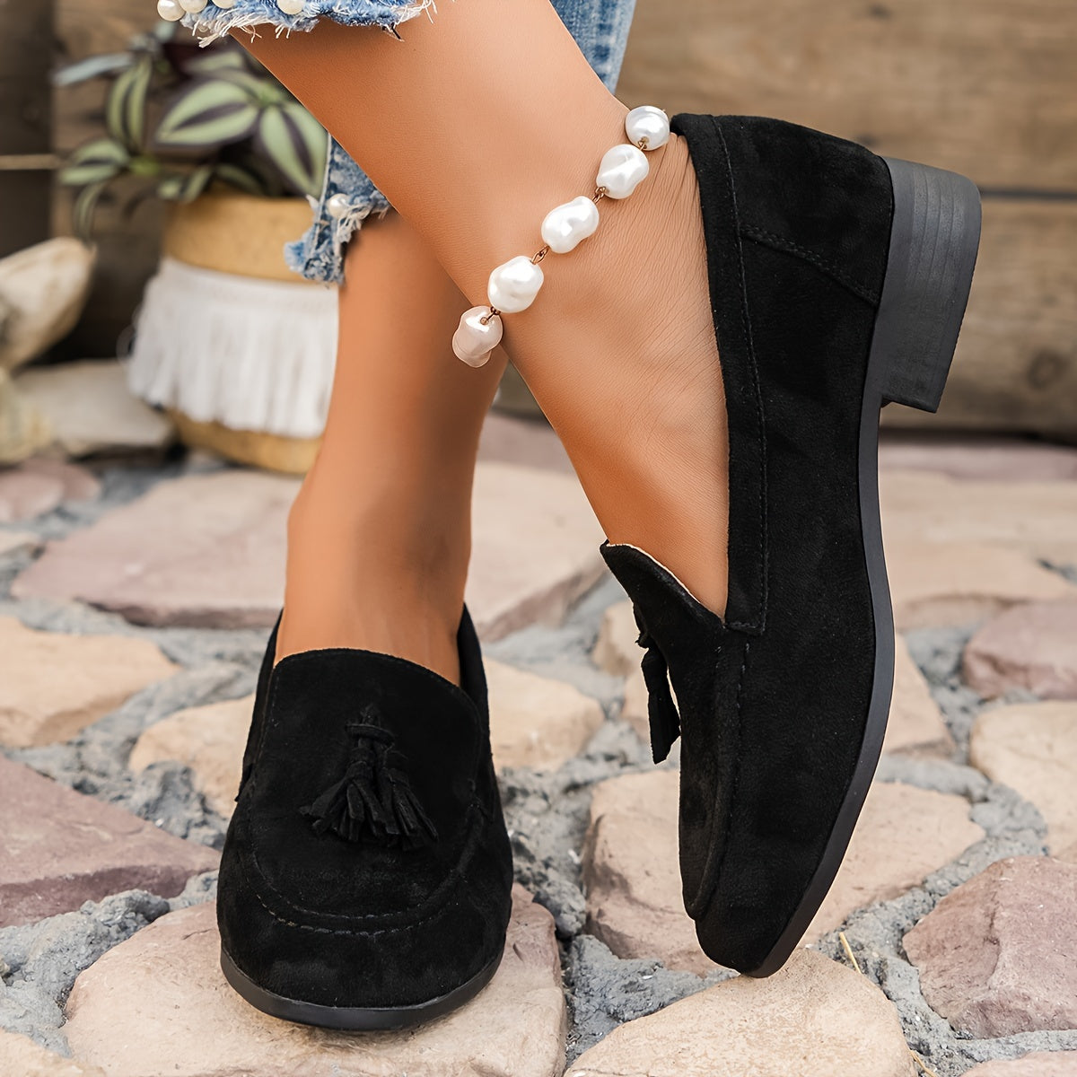 Women's Tassel Loafers Casual Slip-On Shoes Soft Sole Comfortable