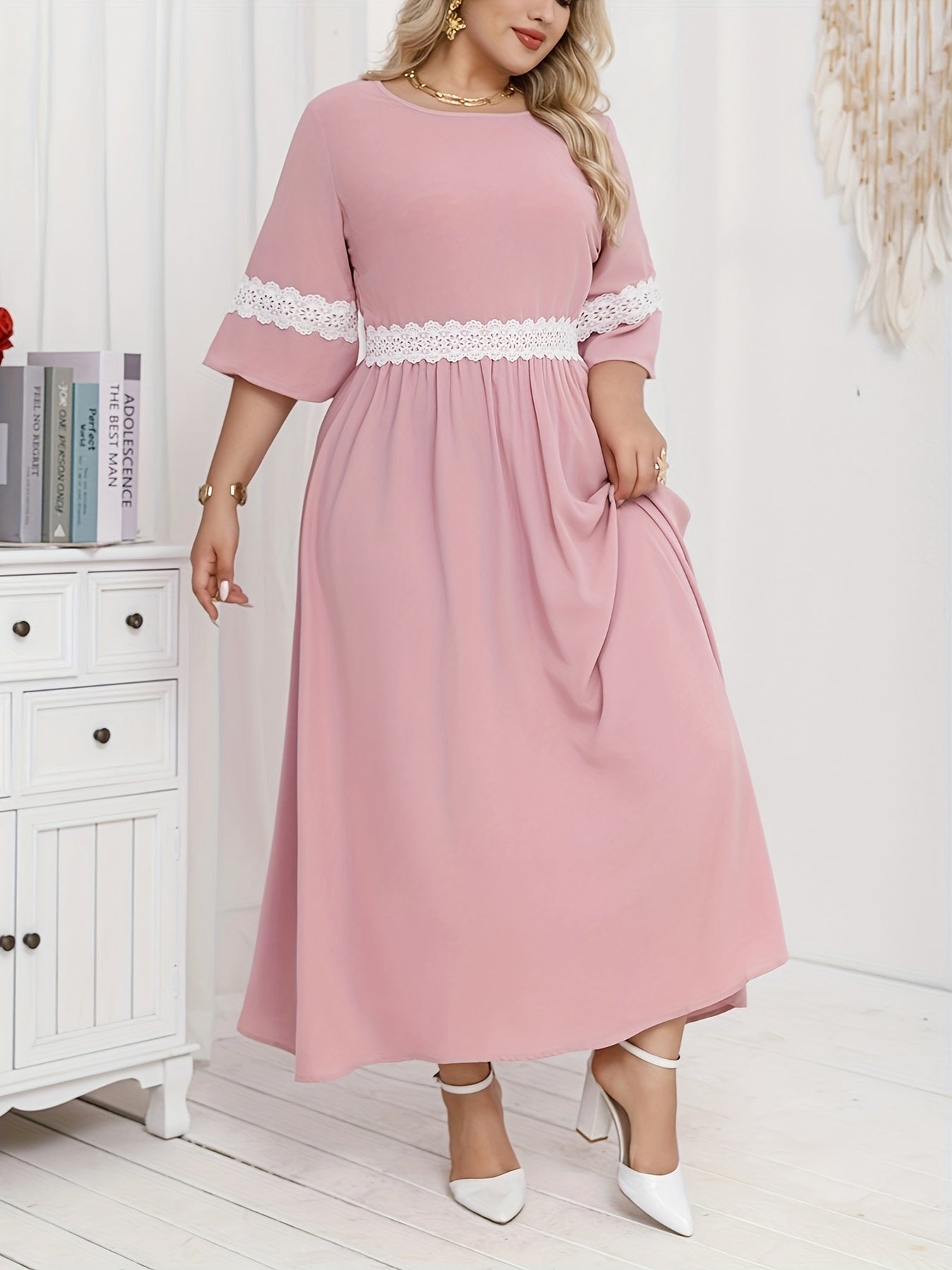 Women's Plus Size Elegant Simple Dress for Middle Eastern Occasion