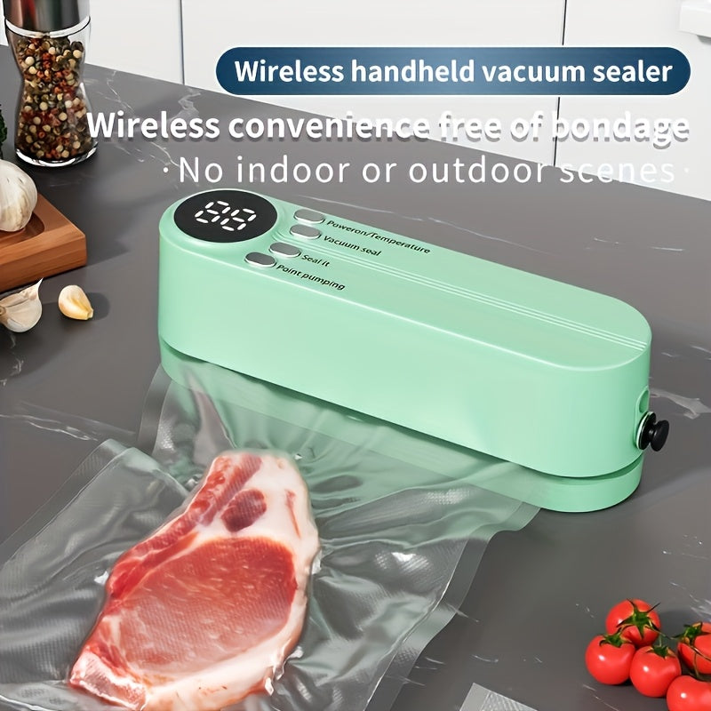 Wireless Portable Vacuum Sealer USB Rechargeable Lithium Battery External Suction Inflation Snack Bag Sealing