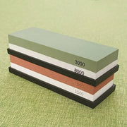 Juego de piedra de afilar de 2 piezas con base de bambú antideslizante y pinza para cuchillos de cocina