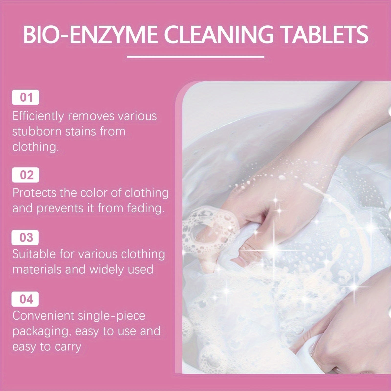 Effervescent Stain Remover Tablets for Clothes Cleaning and Stain Removal