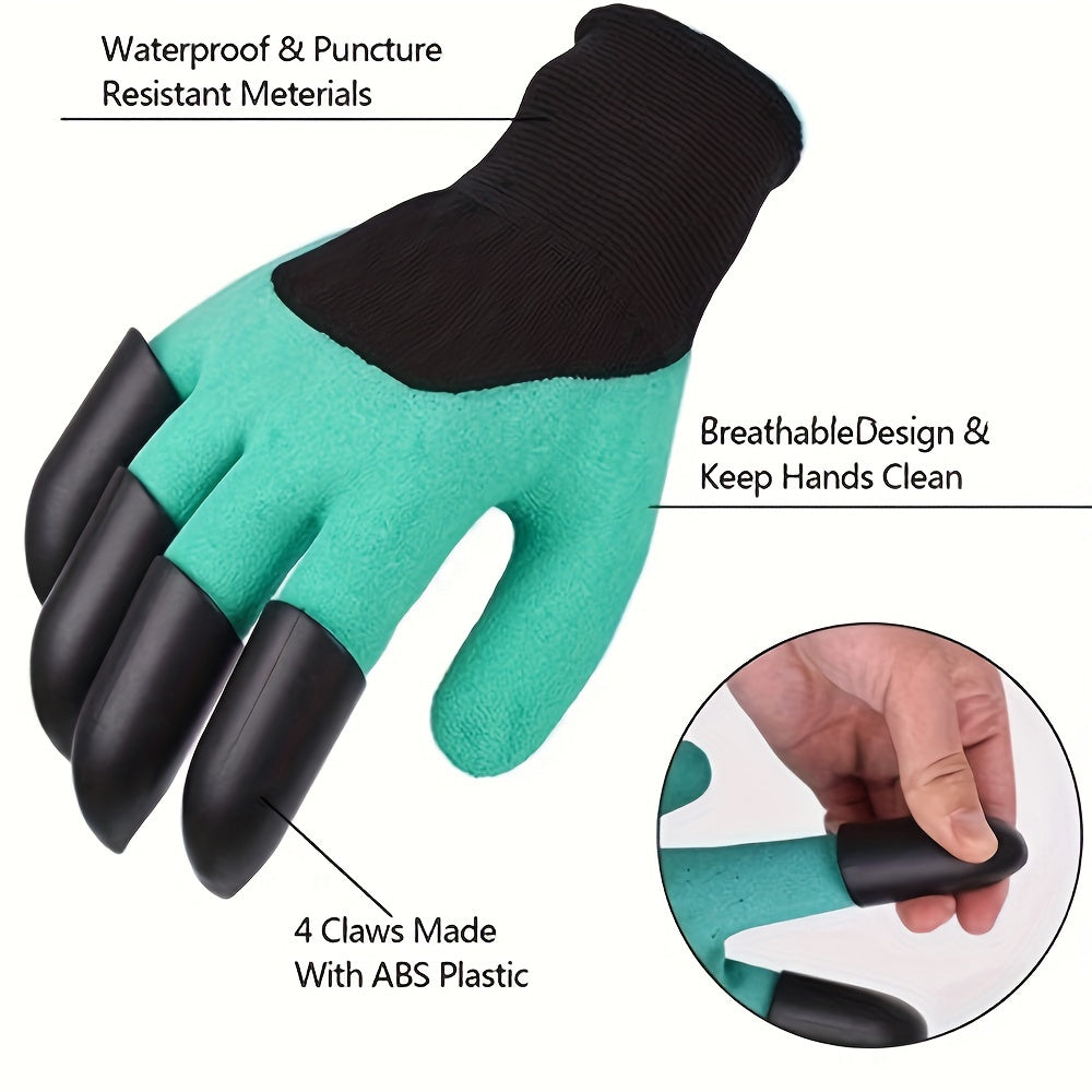 Polyurethane Garden Gloves with Claws for Digging and Planting Tear-Resistant Yard Work Safe for Men Women