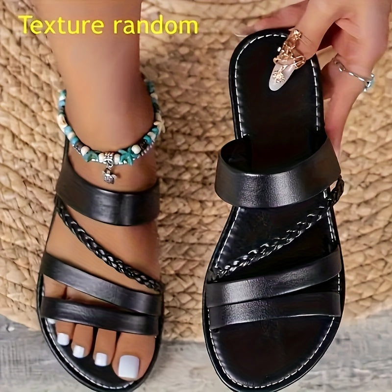 Women's Flat Sandals Leather Comfortable All-Season Footwear