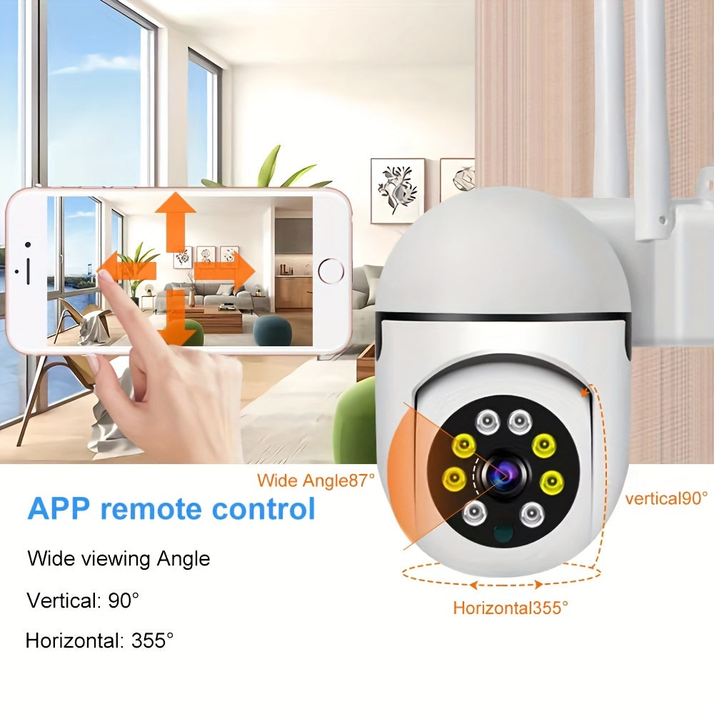1080p WiFi Indoor Outdoor Security Camera with Night Vision Two-Way Audio Motion Tracking