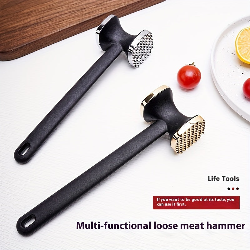 Zinc-Coated Meat Tenderizer with Nylon Handle Dual-Side for Steaks