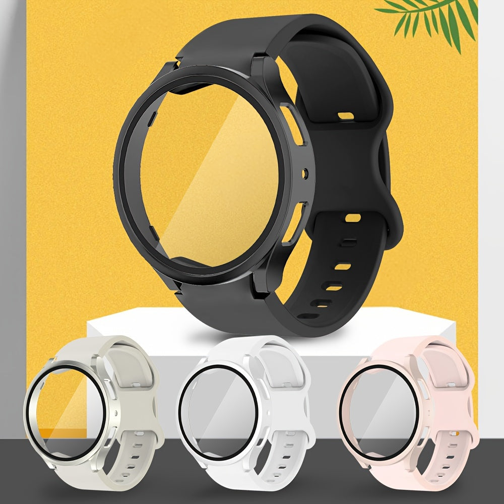 Waterproof Silicone Watch Band and Case Protector for Samsung Galaxy Watch 7/6/5/4 40mm 44mm Butterfly Design