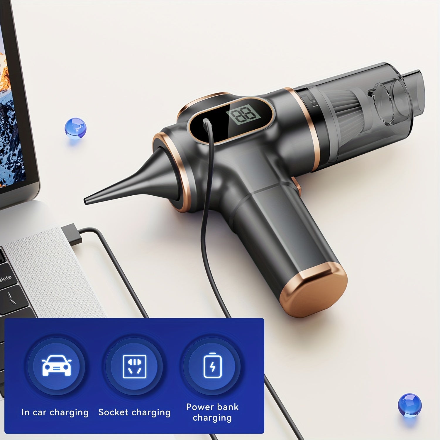 Uzun batareya quvvati, ko‘p funksiyali, uy va avtomobil uchun simsiz qo‘l yuvish qurilmasi