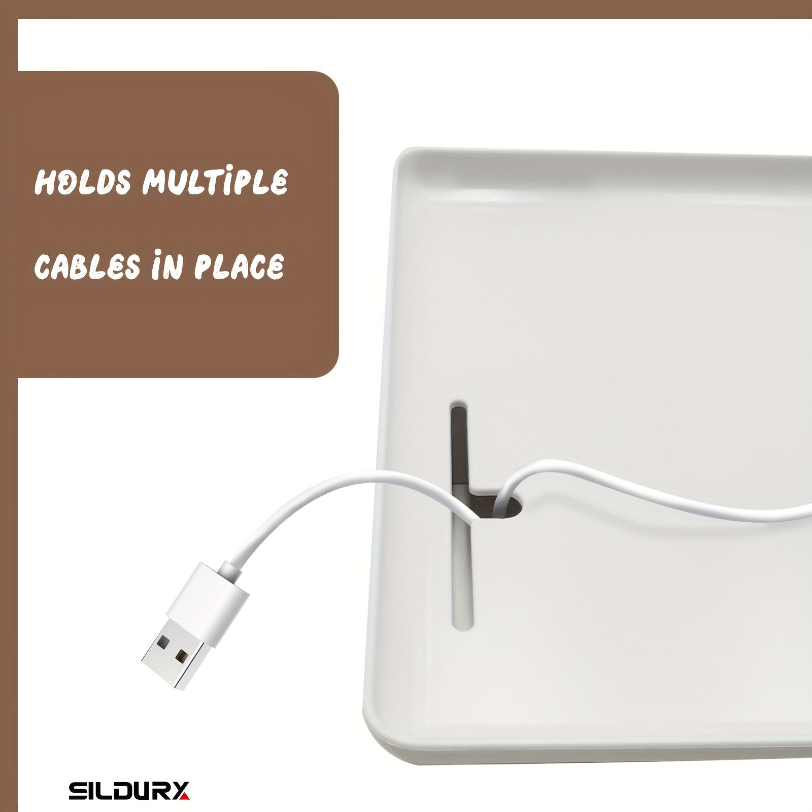 Mesita de noche de plástico con gestión de cables organizador de mesita de noche negro o blanco