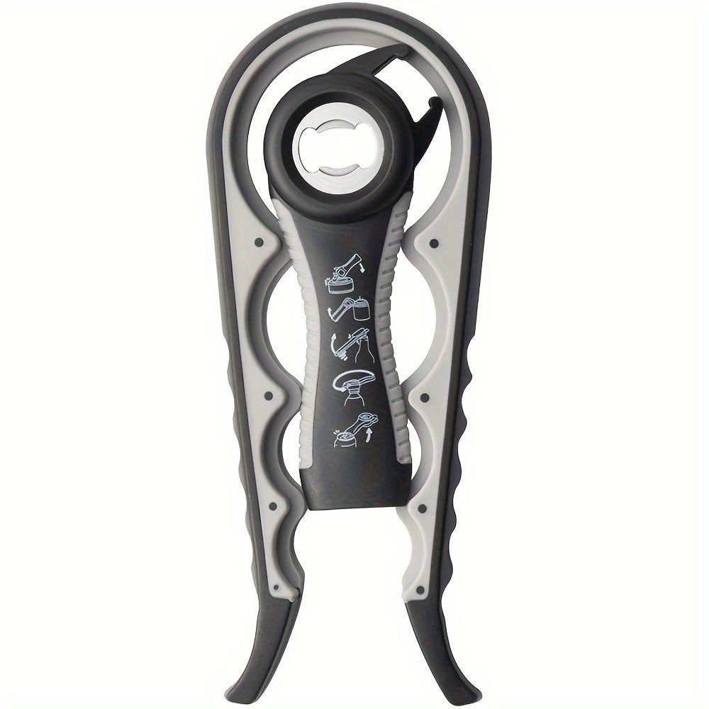 4-in-1 Can Opener Set Kitchen Twist Cap Lid Remover Ergonomic Plastic Manual Tool