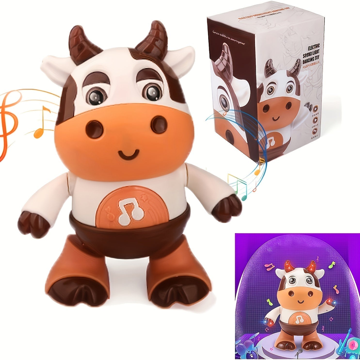 Kids Interactive Singing and Dancing Cow Robot Toy with Music Lights