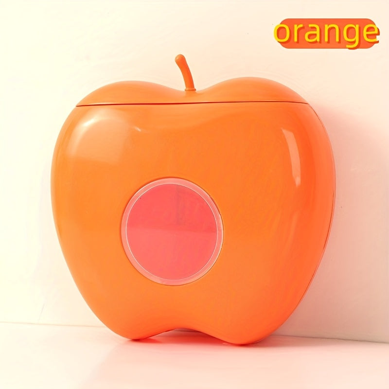 Wall Mount Apple-Shaped Storage Box for Cling Film and Bags Kitchen Organizer