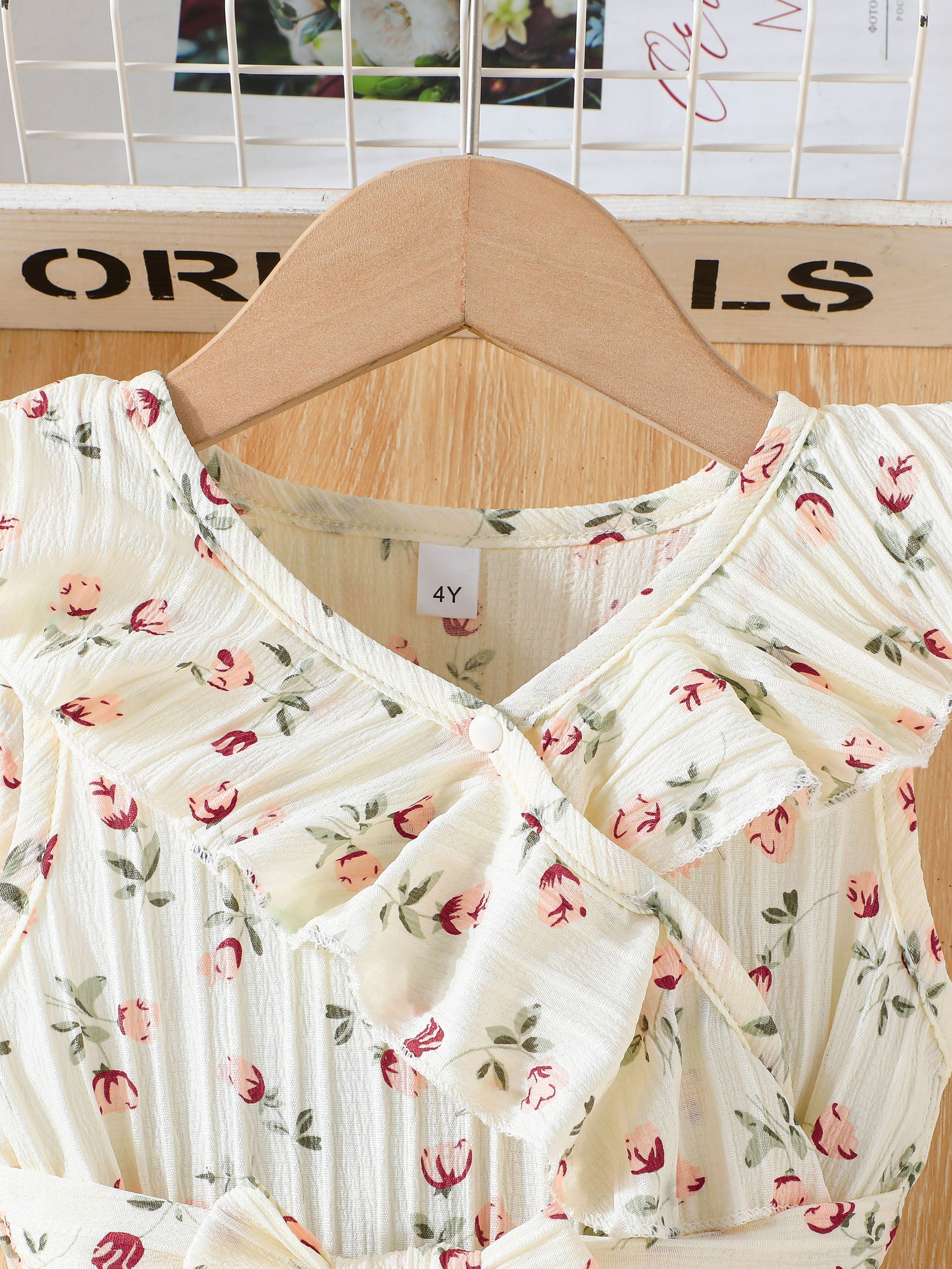 Girls' Summer Floral Sleeveless Dress with Belt for Parties and Beach Outings