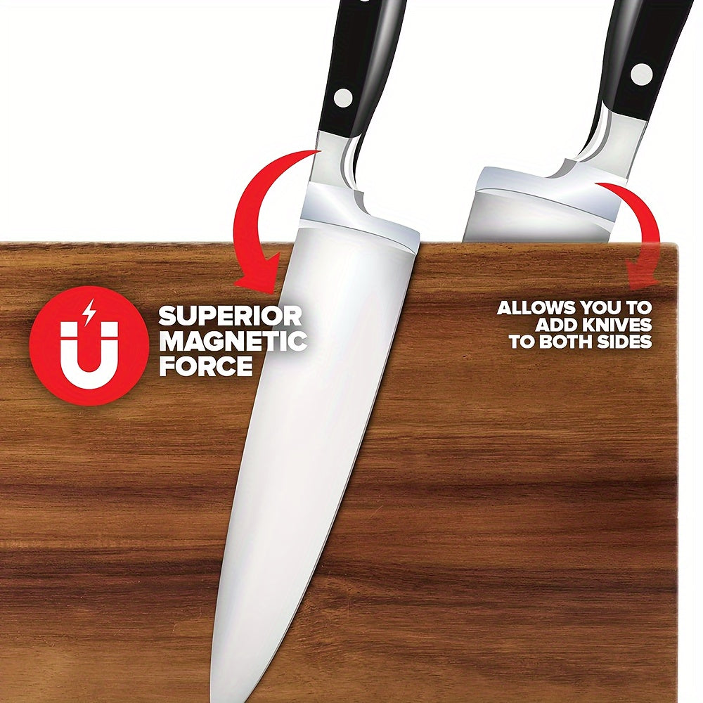 Ko'p funksiyali yog'och magnit pichoq blok ushlagichi, samarali uy oshxona tashkiloti uchun kuchli kuchaytirilgan magnitlar, pichoq saqlash bloki, magnit pichoq ushlagichlar