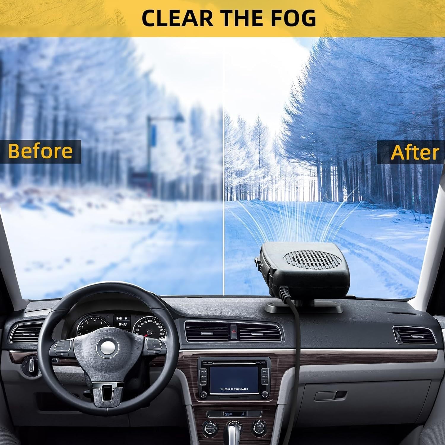 Portable Car Defroster and Windshield Heater for Small and Large Vehicles