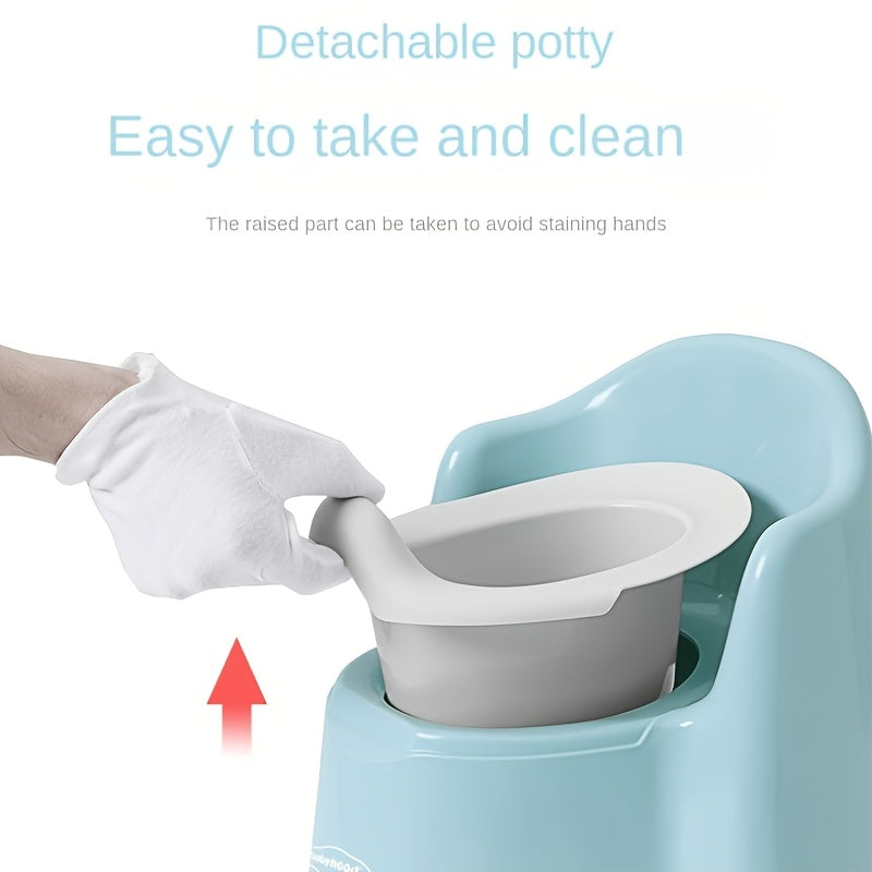 Potty Training Toilet for Boys and Girls with Lid, Easy to Clean, Durable PP Material, Blue Pink or Cartoon Design
