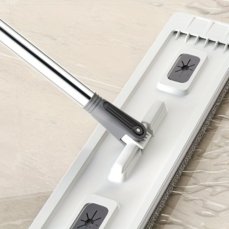 "Tekis Mop va Chelak To'plami 4 Ta Yuviladigan Mikrofiber Padlar bilan - Uy va Ofis uchun Ekologik Toza Tozalash Yechimi - Ikkita Nam/Quruq Foydalanish, Energiya Tejash"