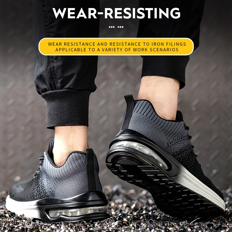 Women's Steel Toe Safety Shoes Puncture-Resistant Work Sneakers Breathable Mesh