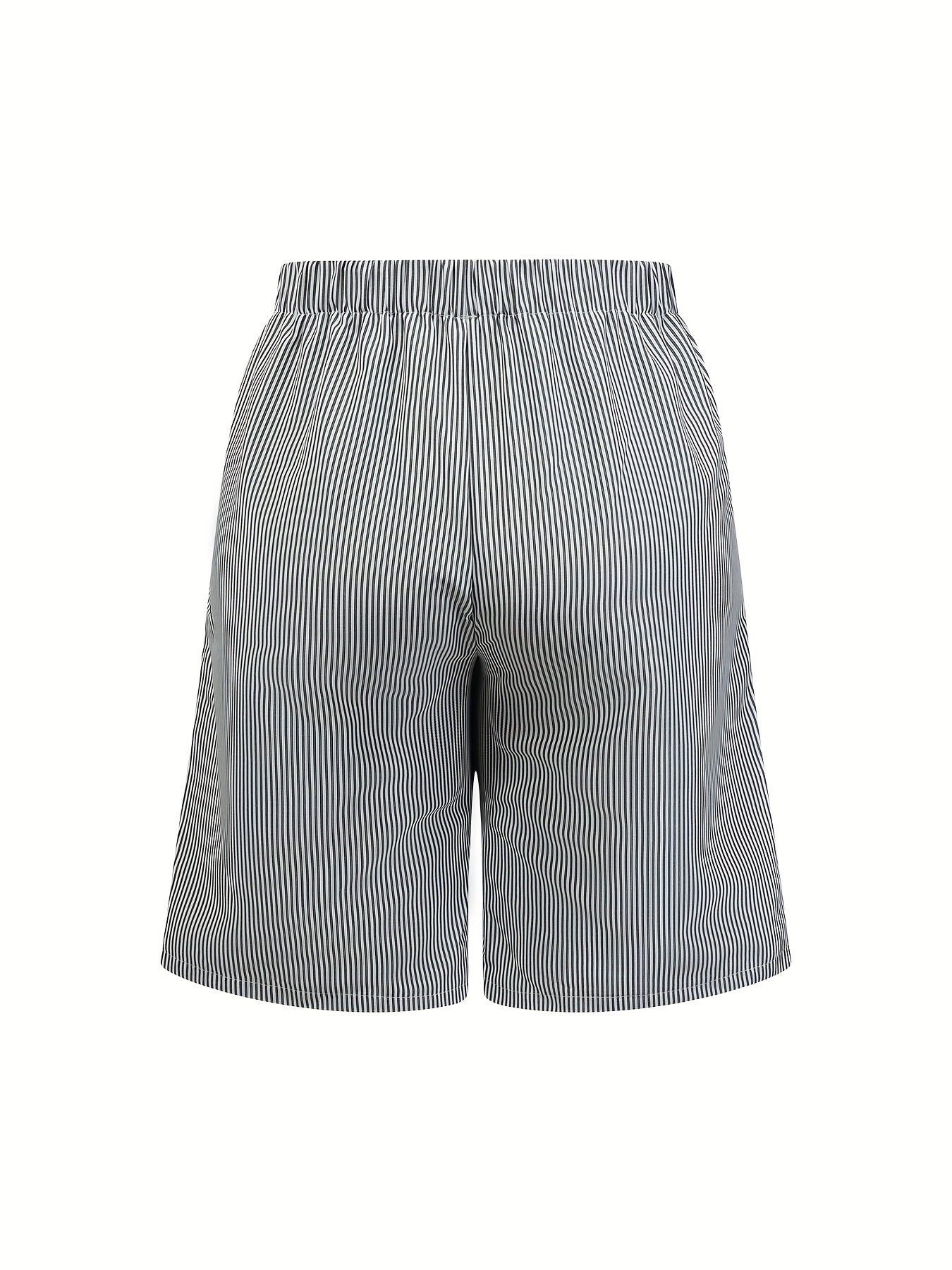 Брюки карго женские больших размеров из льна с полосками и карманами для повседневной носки