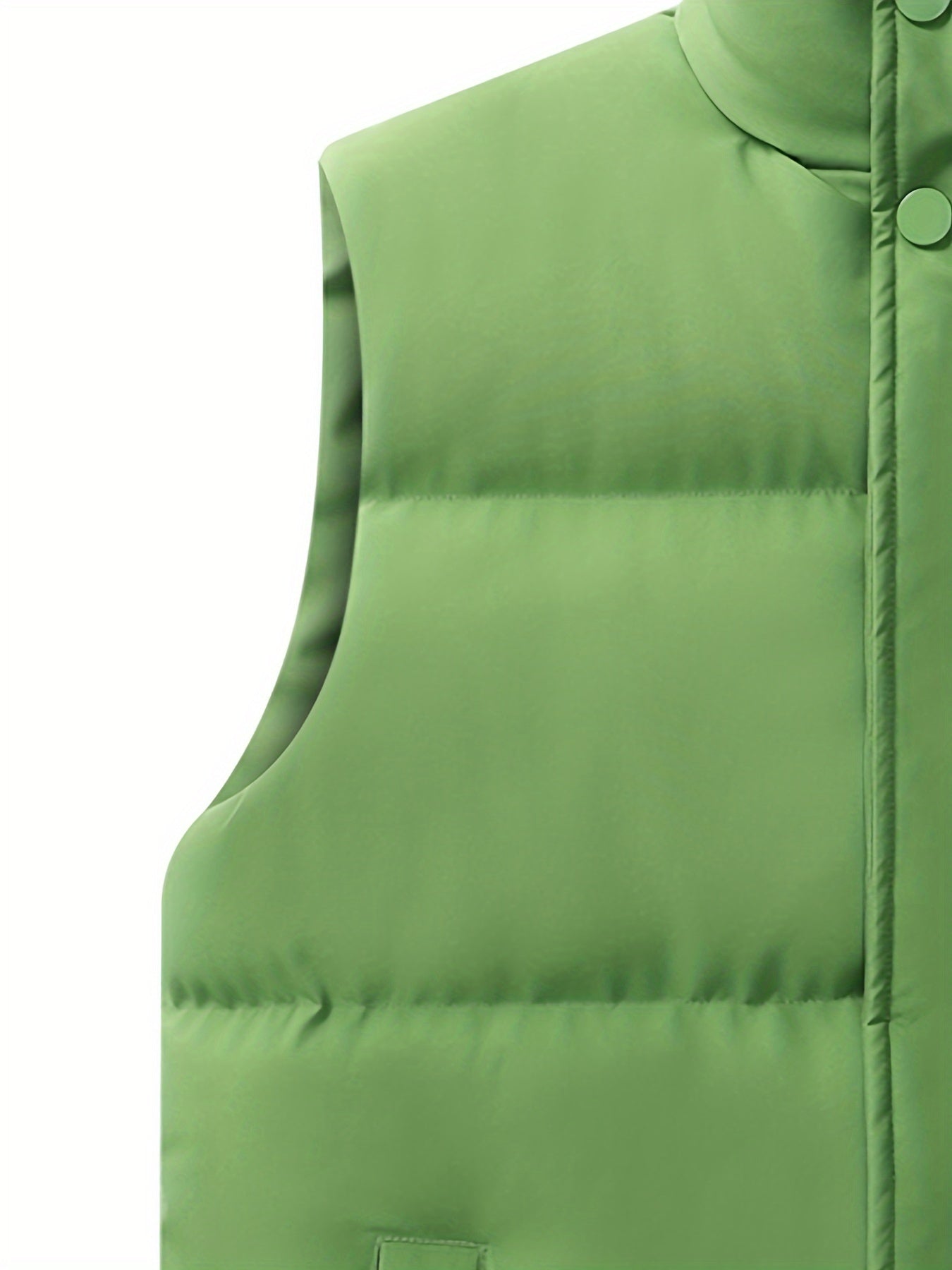 Men's Plus Size Casual Padded Vest with Stand Collar Loose Fit for Fall Winter