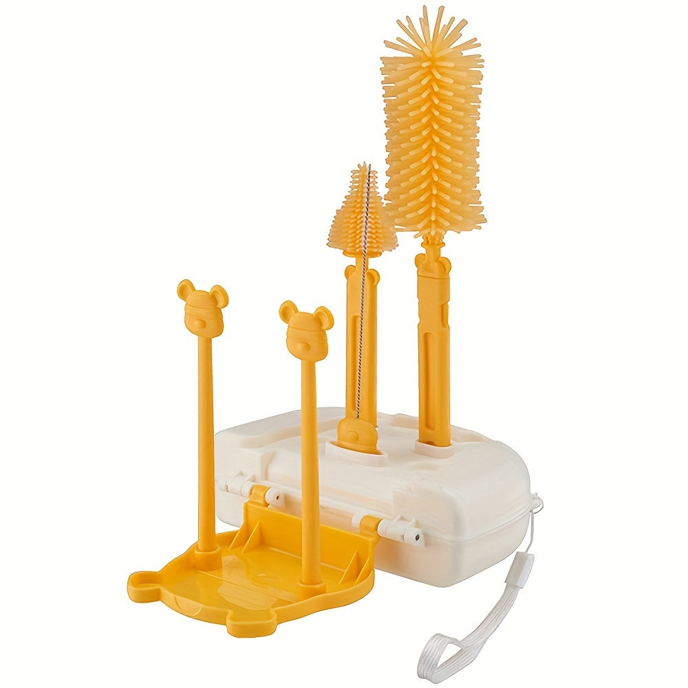 Набор для очистки бутылок 6-в-1 с силиконовой щеткой, очистителем для трубочек, сушилкой