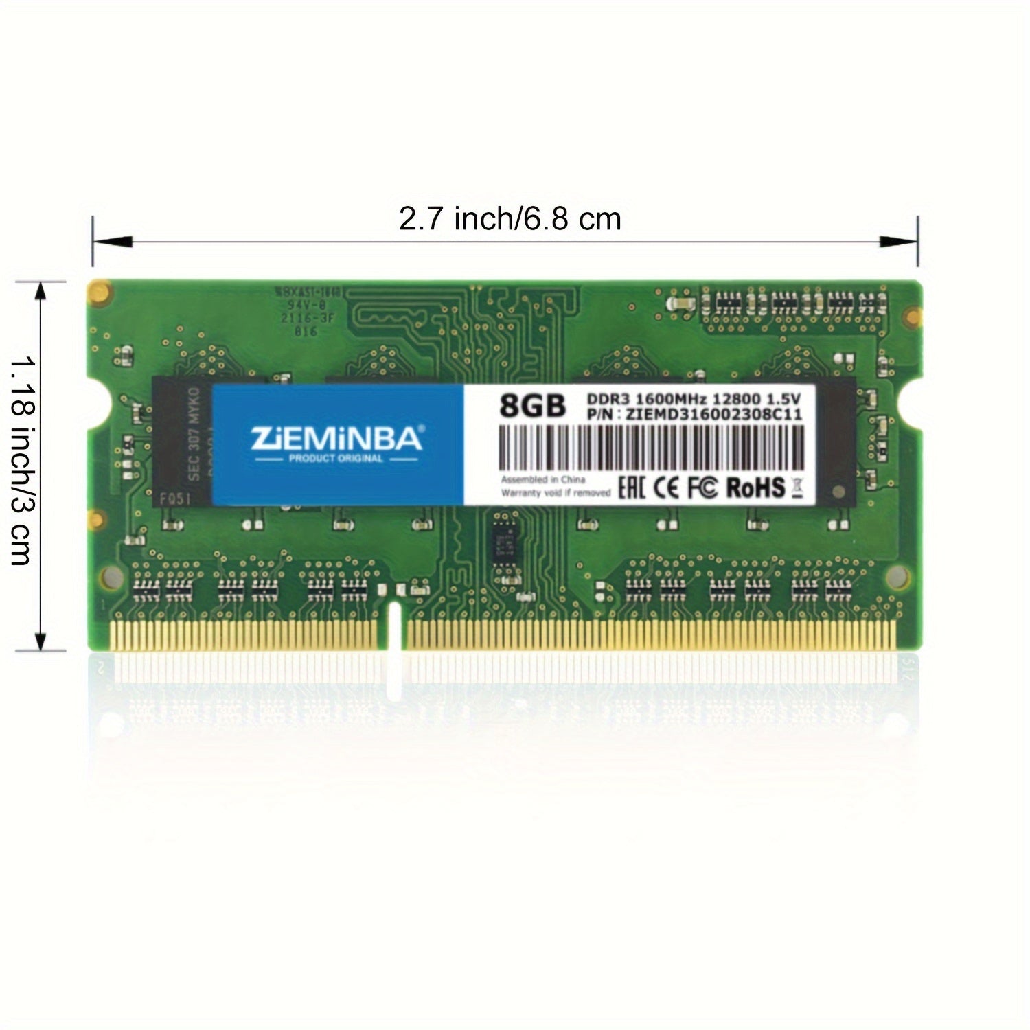 8GB DDR3 Laptop RAM 1600MHz SO-DIMM PC3-12800 Memory
