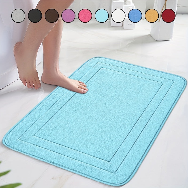 Non-Slip Memory Foam Bath Rug to'plami 1 dona - Tez quriydi, mashinada yuvish mumkin, yumshoq va qulay hammom aksessuarlari
