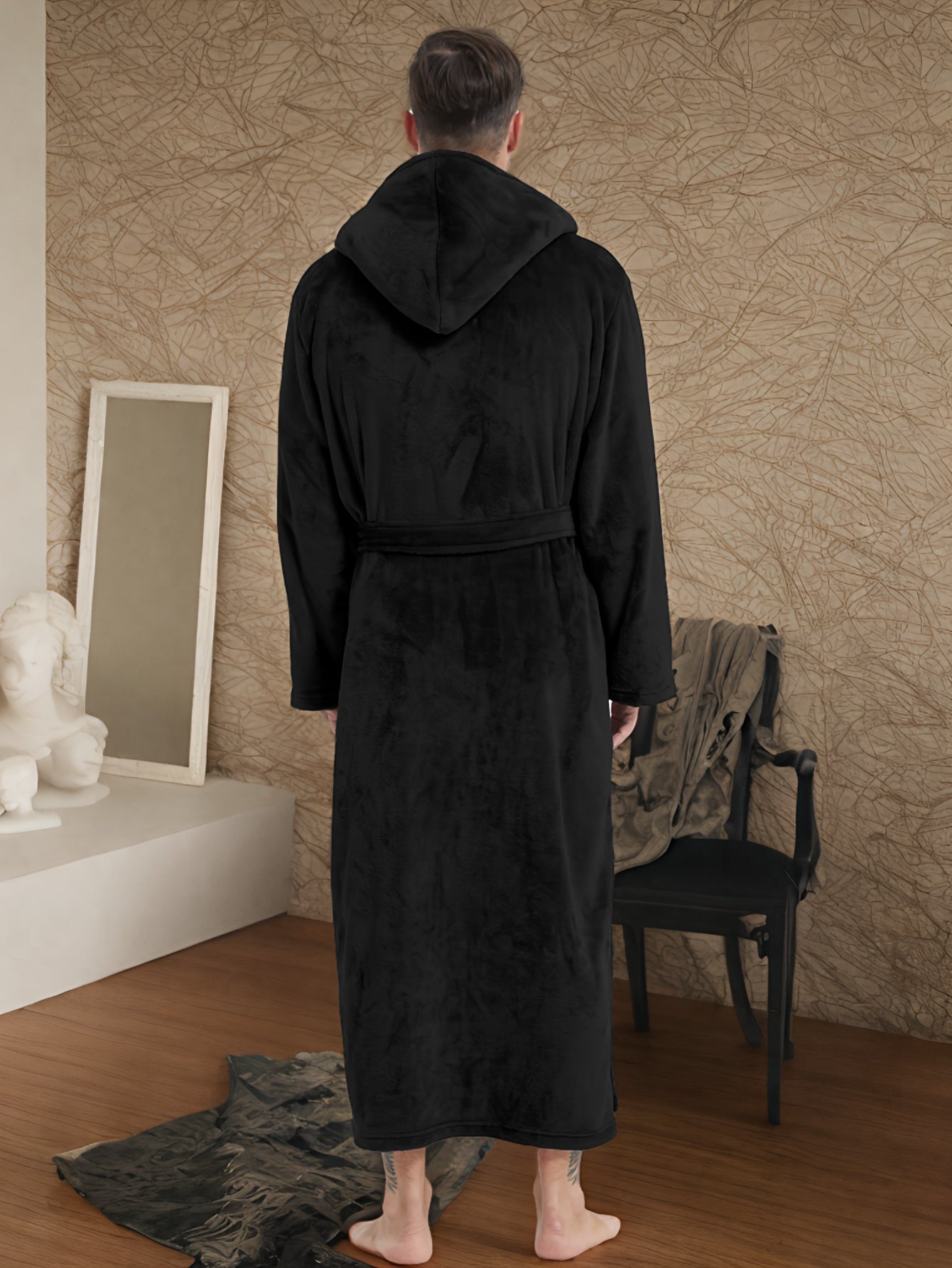 Couples Flannel Hooded Robe Long Sleeve Cozy Loungewear Fall Winter with Pockets