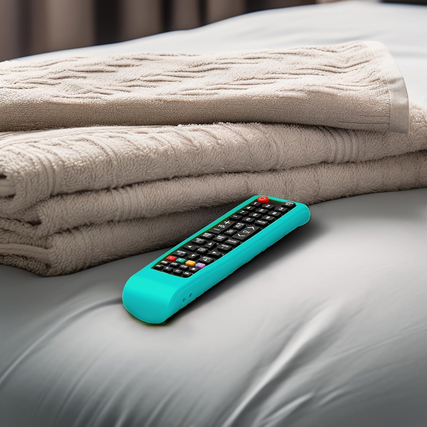 Silicone Remote Control Cover for Samsung Smart TV Shockproof Dustproof with Lanyard and Glowing Button