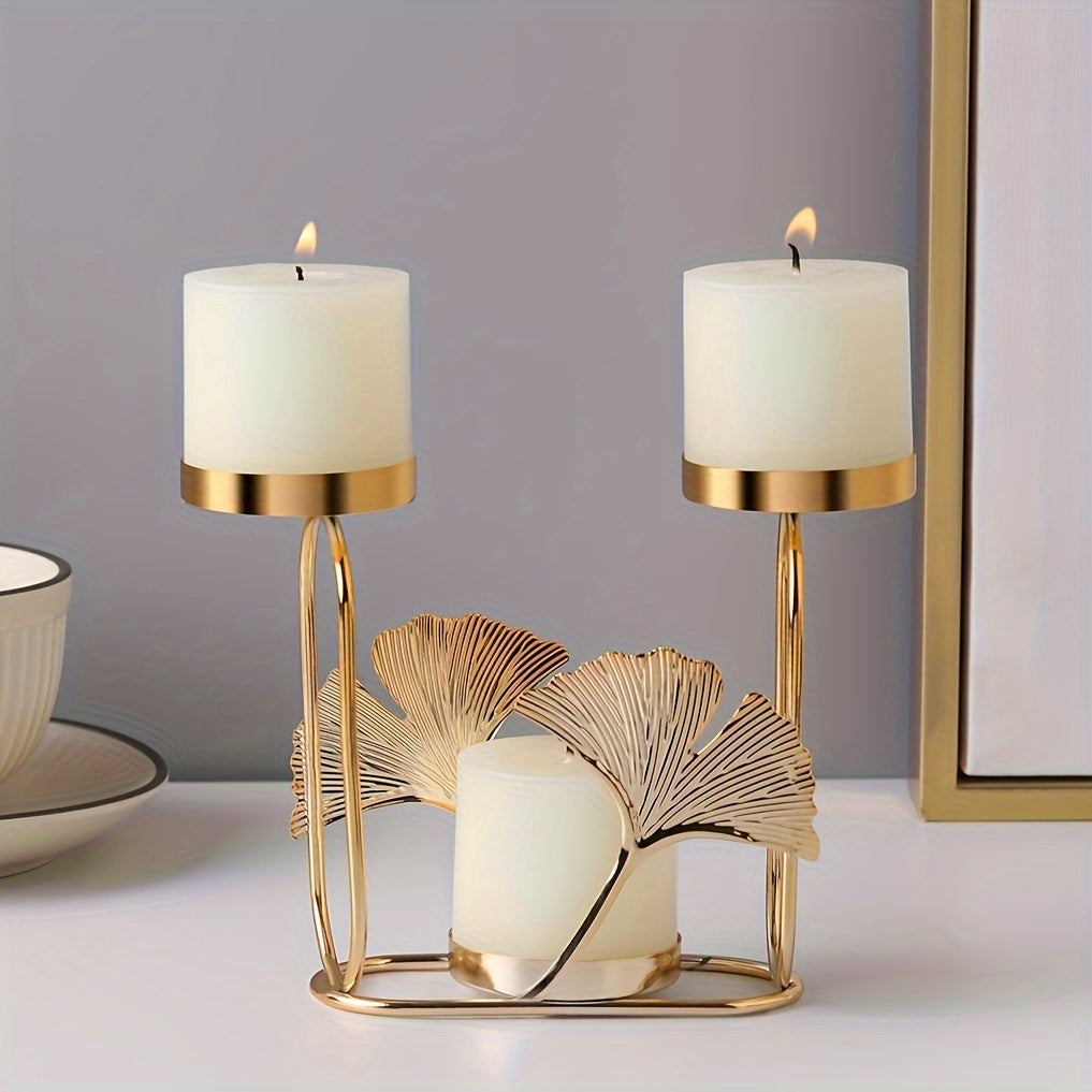 Ginkgo Leaf Candle Holder for Dinner Parties and Home Decor
