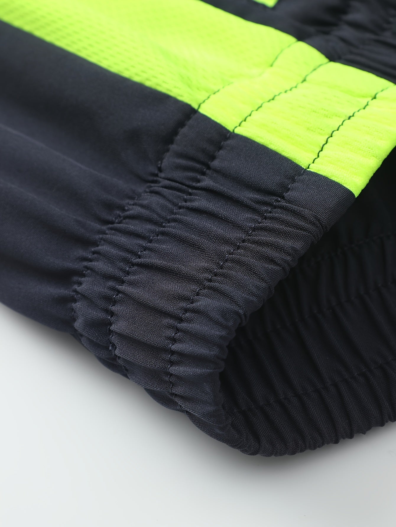 Men's Color Block Polyester Tracksuit Set with Zipper Jacket and Pants